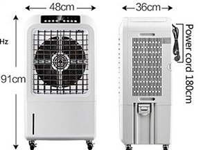 150W 220V औद्योगिक जल वायु कूलर 7.5H रिमोट कंट्रोल टाइमर एयर कंडीशनर